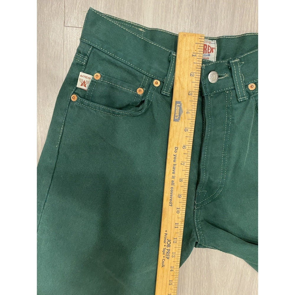 Vintage Avirex Jeans Mens 28x32 Green Made In Italy Button Fly New York City USA - Picture 4 of 11